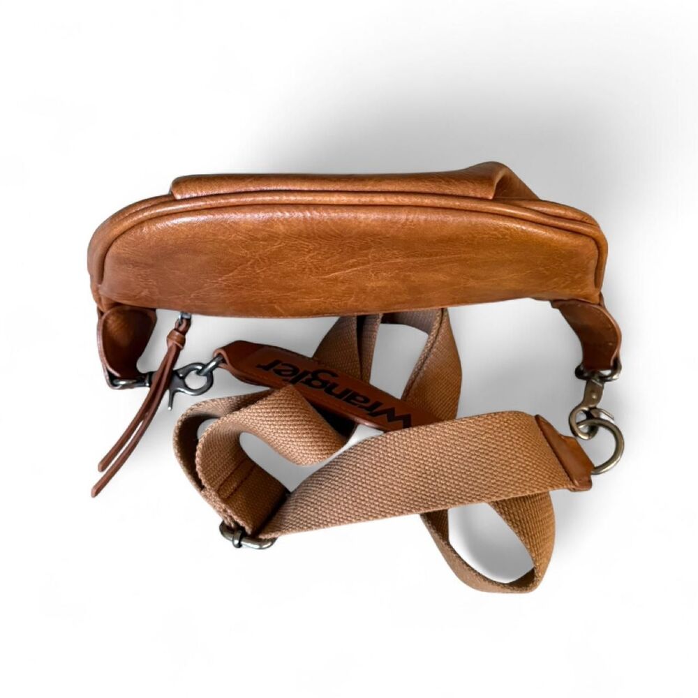 Wrangler Cognac Faux Leather Sling Crossbody Belt Bag Western Adjustable Strap - Picture 3 of 6